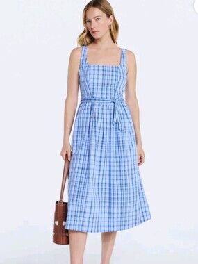 Free Assembly Women’s Sleeveless Belted Cotton Midi Dress